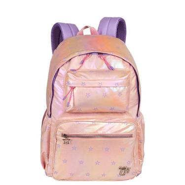 Imagem de Mochila Grande Capricho Estrela Rainbow - Rosa E Lilás