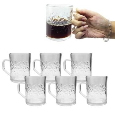 Imagem de Jogo 6 Xícaras Grande Caneca De Vidro Transparente Dolce Gusto Chá Cap