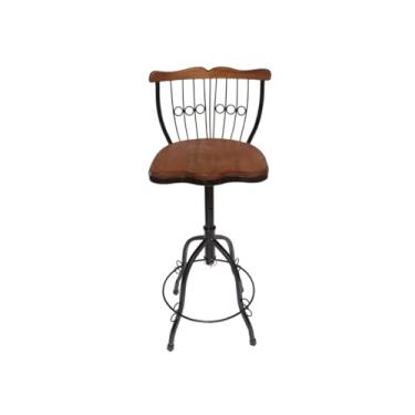 Imagem de Banqueta Bistrô Ferro e Madeira Regulável E Giratória