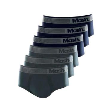 Imagem de Kit com 6 Cueca Slip Mash 713.02 Colorido, Cinza, M