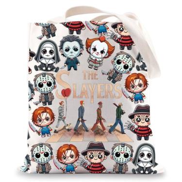 Imagem de BWWKTOP Bolsa tiracolo Jason Evil Doll Gifts The Slayers Pennywise Bolsa de ombro Michael & Valak Merch, The Slayers Tg