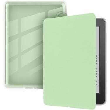 Imagem de Capa Para Kindle 11ª Geração 2024 e 2022 (C2V2L3 e RS23CV) - Sistema de Hibernação - Fechamento Magnético - Traseira Transparente (Verde Água)