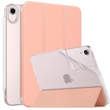 Imagem de Moko Capa para iPad Mini 7 (A17 Pro) 2024, iPad Mini 6ª geração 2021 (8,3 polegadas), iPad Mini 6, capa traseira fosca translúcida de TPU macio para iPad Mini 7th, laranja damasco