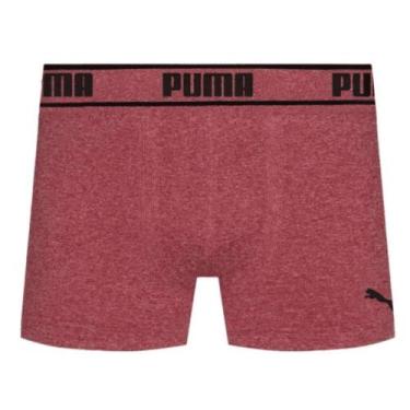 Imagem de Cueca Puma Boxer Microfibra Sem Costura Adulto Cós 40MM, Vinho mescla,