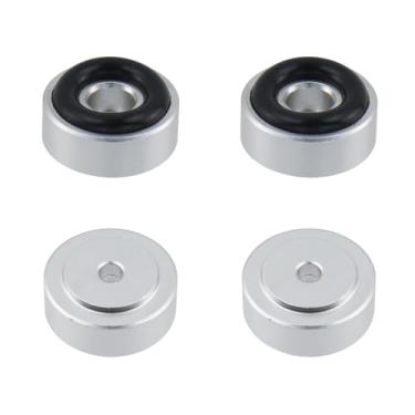 Imagem de Bitray 4 peças de pés de borracha para móveis, placa de corte antiderrapante, pés de metal com parafusos - prata