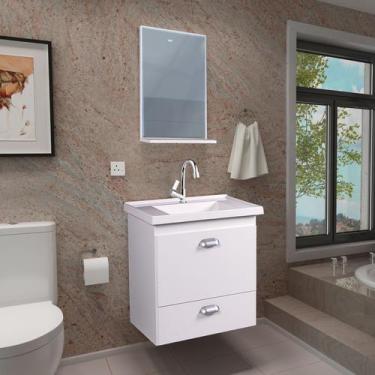 Imagem de Gabinete de Banheiro com Espelheira Kit Guarulhos 50cm - Boatto Móveis