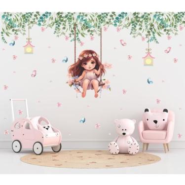 Imagem de Adesivo de Parede Infantil Menina  Balanço e Roda teto - Colakoala Ade