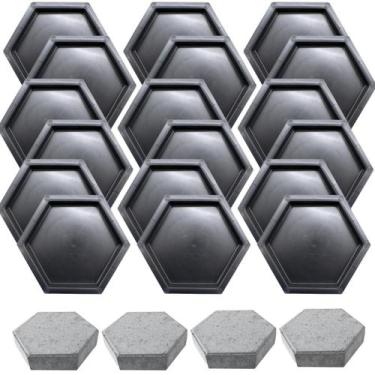 Imagem de 15 Forma Molde Sextavado Liso 25x25x6 Bloquete Concreto Tijolo Octavad