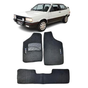 Imagem de Jogo Tapete Carpete Volkswagen Gol GTS 1991 A 1994 Com Logo Bordado Pr