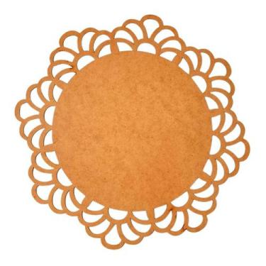Imagem de Sousplat em MDF Cru Arabesco 35cm - MDF 3mm - Kit C/ 12 Unid. - LENOBR