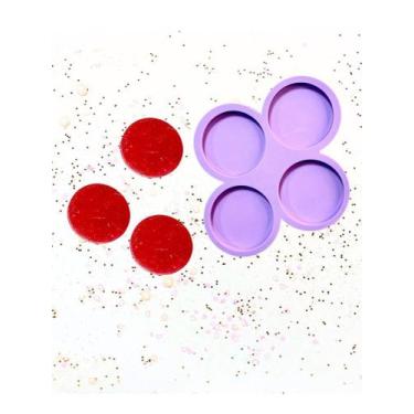 Imagem de R474 molde de silicone paleta círculos 5cm 4cavidades resina - confeit