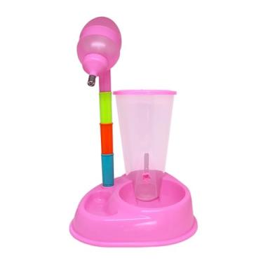 Imagem de Comedouro e Bebedouro para Cachorro e Gato duplo Bebedouro 600 ml Comedouro 2,5 litros Silencioso(Rosa)