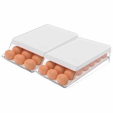 Imagem de Kit 2 Organizador Porta Ovo Prático Geladeira Comporta 21 Un