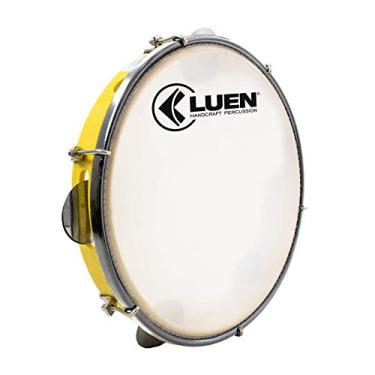 Imagem de Pandeiro 08" Abs Amarelo 6 Afin Plat Inx Ferragem Cromada Leitosa