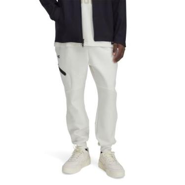 Imagem de Calça de Treino Under Armour Unstoppable Fleece Masculina, Bege, GG