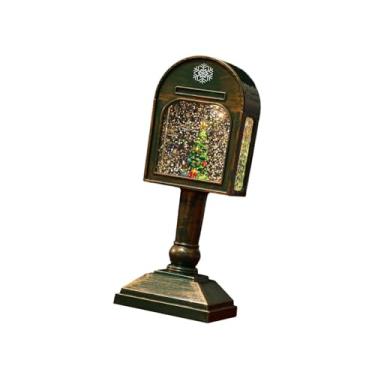 Imagem de Nishiyuenyi Caixa de Música Globo de Neve de Natal, Decoração de Mesa 8x7x20 Cm com 8 Músicas, Lanterna de água com Glitter Giratório para Prateleira, Mesa Intern, Árvore de Natal, Tamanho real