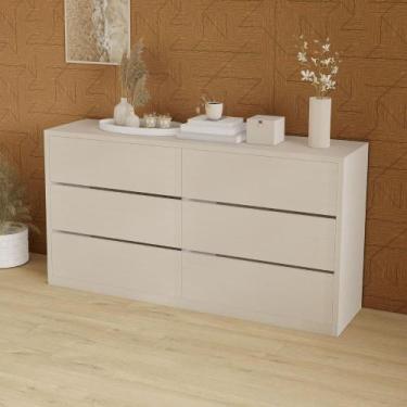 Imagem de Cômoda para Quarto com 6 Gavetas 180 cm 100% MDF Casa Lar - Casa Lar D