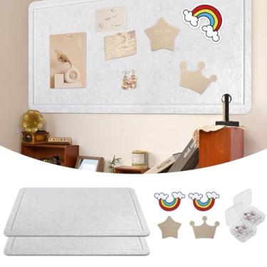 Imagem de 2 peças de placa de feltro, placa de exibição autoadesiva, placa de cortiça alternativa para parede, quadro de imagem dobrável faça você mesmo, quadro de pinos decorativos, placa de exibição de fotos