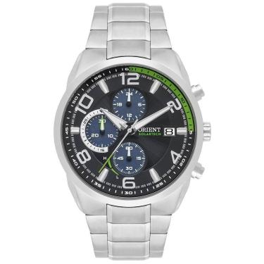 Imagem de Relógio orient masculino solar cronógrafo prateado 4,5cm
