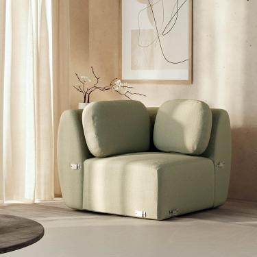 Imagem de Sofá Modular de Canto Orla Cabecasa Madeiramadeira Verde Água