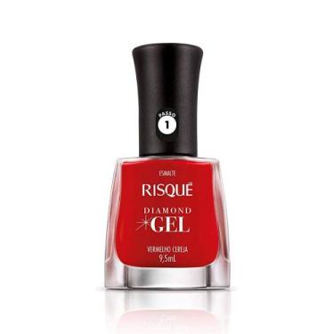 Imagem de Esmalte Risqué Diamond Gel Vermelho Cereja Cremoso 9,5ml - Risque