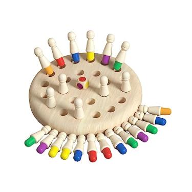 Imagem de Vaveren de correspondência de memória Jogo de de correspondência de memória de madeira Pensamento lógico Jogo de tabuleiro de, 16cmx16cm