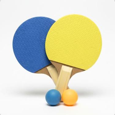 Imagem de Raquete Tênis de Mesa com Duas Bolinhas de Cores Sortidas - Escritex