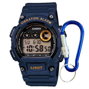 Imagem de Relógio de Pulso Casio Masculino Digital Esportivo Illuminator Alarme Prova Dágua 100 Metros Azul W-735H-2AVDF + Chaveiro Trava Alumínio