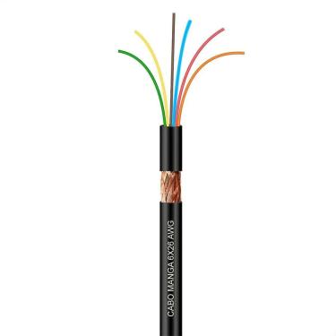Imagem de Cabo Manga 6X26 Awg - Com Blindagem Preto - 50 Metros