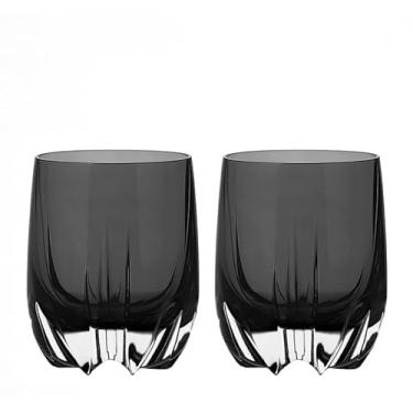 Imagem de Barski Copos de uísque - Vidro duplo de pedras pretas carvão antiquado - Conjunto de 2 copos Lowball - Base pesada - Copos de cristal DOF - Para uísque, Bourbon, Água - 325 ml, Feito na Europa