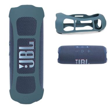 Imagem de GETGEAR Capa de silicone para JBL Flip 7 – Alto-falante portátil à prova d'água e à prova de quedas, capa de design personalizado, solução de proteção portátil, melhor combinação em forma e cor (azul)