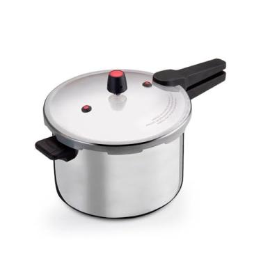 Imagem de Panela de Pressão com Fechamento Externo 7L, 10L, 20L e 24L, Alumínio e Aço Polido, Segurança com Válvulas, Ideal para Cozinhar Rápido e Prático em Cozinha Profissional e Residencial (10 litros)