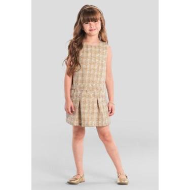 Imagem de Vestido infantil menina quadriculado Mundi - BRANDILI, Marrom, 6