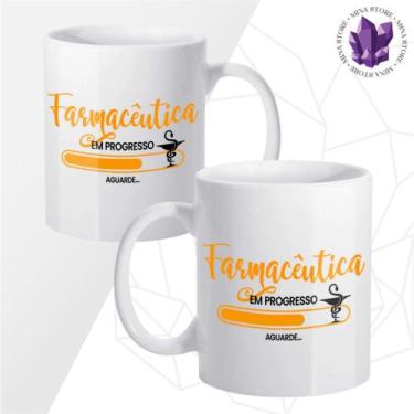 Imagem de Caneca de Cerâmica Mina Profissões Farmácia - Mina Store, Branca 3