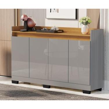 Imagem de Aparador Buffet Balcão Real 4 Portas escritório cozinha sala cantinho 