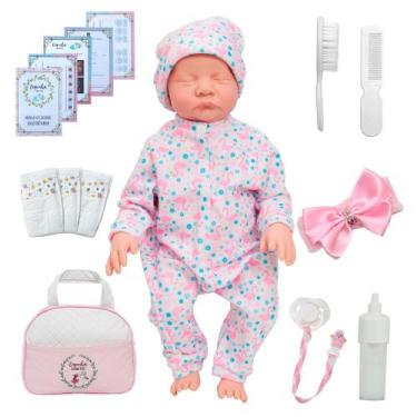 Imagem de Bebe Reborn Boneca Lívia Realista Pode Dar Banho + Kit Itens - Cegonha
