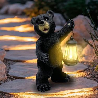 Imagem de Lanterna solar, estátuas de jardim, decoração, urso Vasesun, 34 cm de 