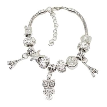 Imagem de Pulseira com Berloques e Contas de Zircônia Cúbica – Design Ajustável e Luxuoso, Joia Fina Unissex Ideal para Presente e Uso Diário (COR-DOURADO)