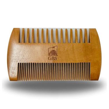 Imagem de GBS Barba Pente Natural de madeira Handle Durable Bamboo Todos os dentes finos. Funciona muito bem para Balm Oil Wax Leave-in Conditioner. Anti-Static bolso Comb perfeito para on-the-go! Fornece crescimento da barba e Saúde