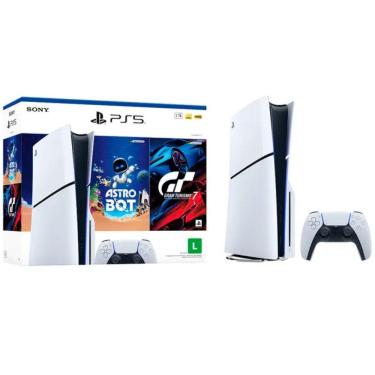 Imagem de Playstation 5 Slim Disc + 2 Jogos 1TB Controle Sem Fio