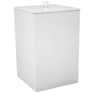 Imagem de Lixeira Banheiro Mdf Quadrada Com Strass 8 Litros Branca