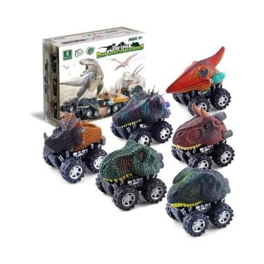 Imagem de Conjunto de brinquedos Dinosaur Cars T-rex, Triceratops, Dilofhosaurus