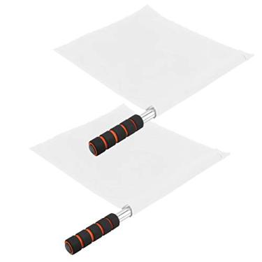 Imagem de Generic Bandeira de árbitro Esportivo, Cores Brilhantes, Bandeira de Mão de Aço Inoxidável Resistente para Futebol (Branco)