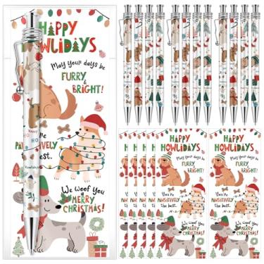 Imagem de AmazingSpark 50 conjuntos de canetas esferográficas para cães com cartões comemorativos, novidades, fofas, uivos, felizes, amantes de cães, presente para amigos, Natal, aniversário, festa