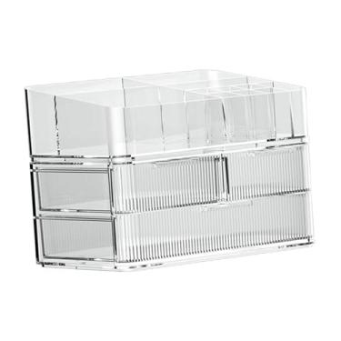 Imagem de Bothyi Organizador de maquiagem para gaveta de penteadeira com gavetas, estojo transparente para exposição de cosméticos para armários