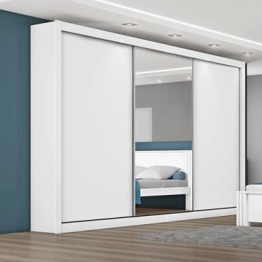 Imagem de Guarda Roupa Espelho Costas Toronto-Branco Acetinado Europa - Móveis E