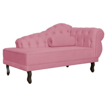 Imagem de Divã Recamier Larissa Suede Lado Esquerdo - Ds Estofados, Rosa