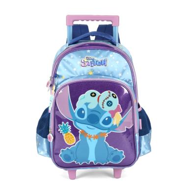 Imagem de Mochila Escolar De Rodinhas Infantil Stitch Violeta - Luxcel