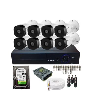 Imagem de Kit 8 Câmeras Intelbras Vhd 1220b 20m Dvr De 8 Canais Alta Performance Hd 1tb