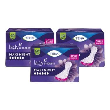 Imagem de Kit 3 Absorvente Tena Lady Discreet Maxi Night 6 Un